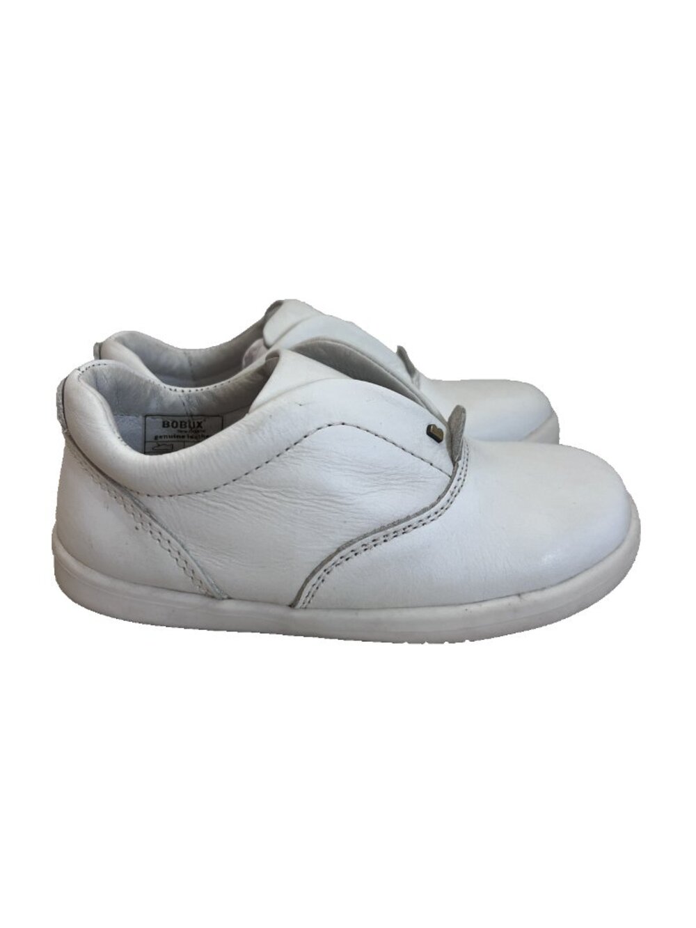 BOBUX I-Walk White Leather Slip On Sneaker Shoes Minimalist Unisex EU 25 US 8.5